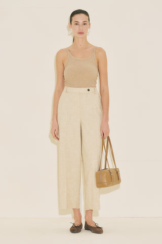 Barrel Leg Trousers Beige