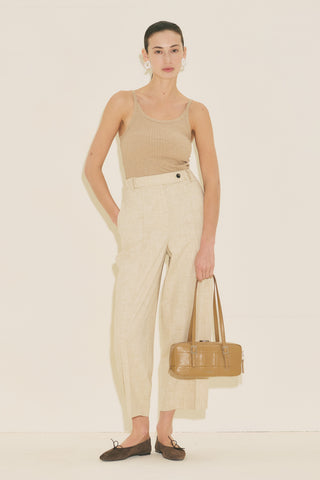 Barrel Leg Trousers Beige