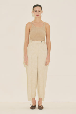 Barrel Leg Trousers Beige