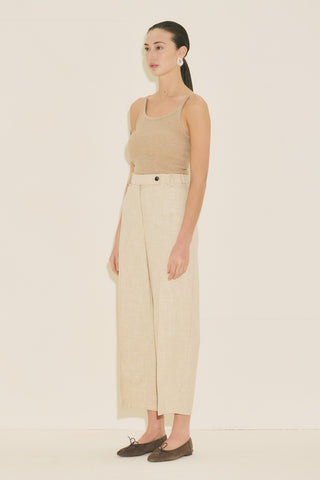 Barrel Leg Trousers Beige