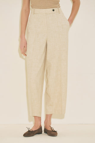 Barrel Leg Trousers Beige