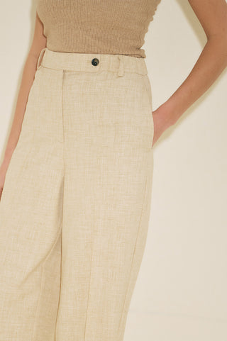Barrel Leg Trousers Beige