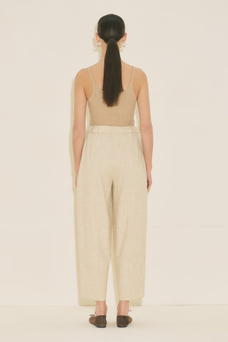 Barrel Leg Trousers Beige