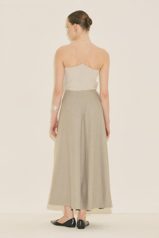 Asymmetric Belted Skirt Stone