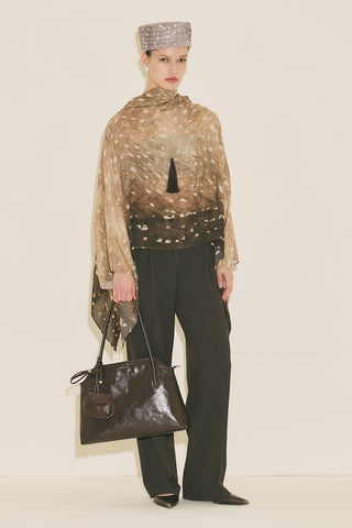 Patterned Blouse With Scarf Detail Gazalle