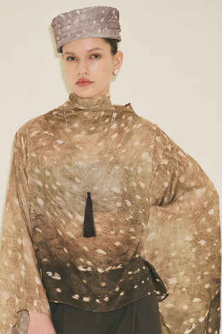 Patterned Blouse With Scarf Detail Gazalle