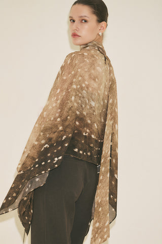 Patterned Blouse With Scarf Detail Gazalle