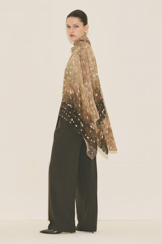 Patterned Blouse With Scarf Detail Gazalle