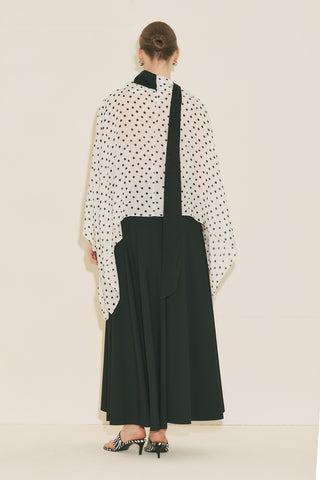 Patterned Blouse With Scarf Detail Polka Dot