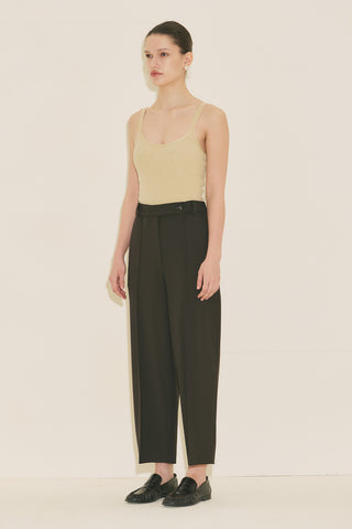 Barrel Leg Trousers Dark Brown