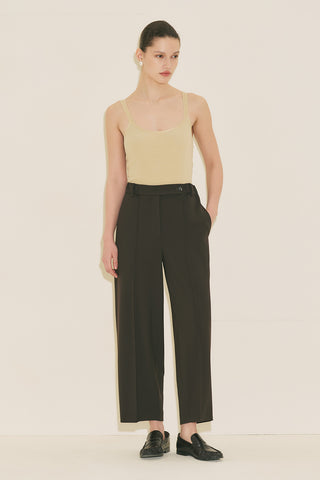 Barrel Leg Trousers Dark Brown