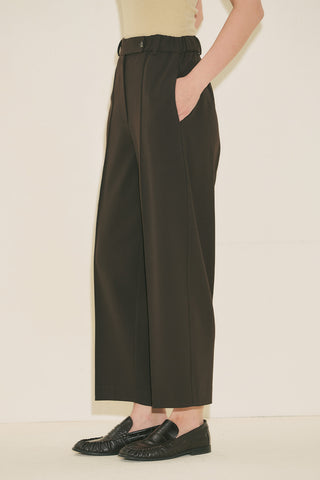 Barrel Leg Trousers Dark Brown