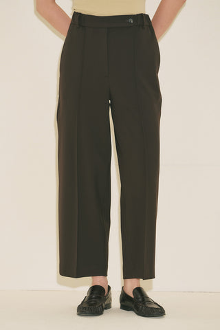 Barrel Leg Trousers Dark Brown