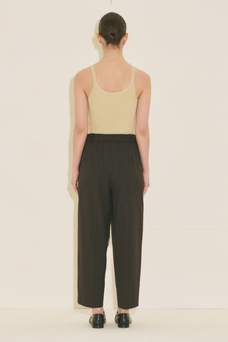 Barrel Leg Trousers Dark Brown
