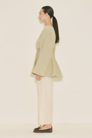 100% Linen Voluminous Tunic Sage Green