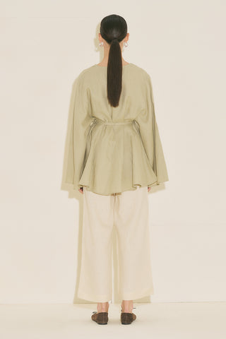 100% Linen Voluminous Tunic Sage Green