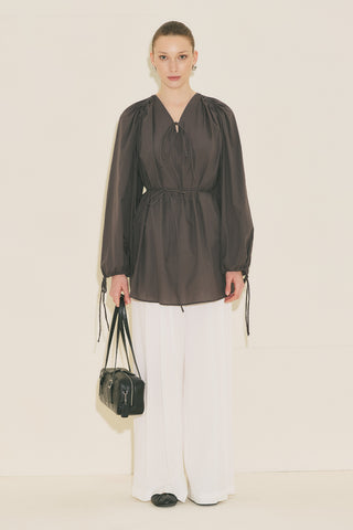 Tie Detail Tunic Brown