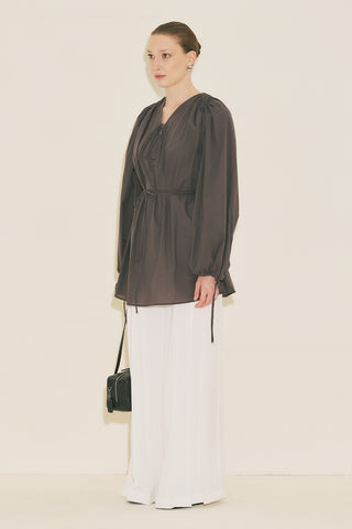 Tie Detail Tunic Brown