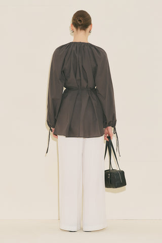 Tie Detail Tunic Brown
