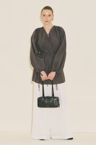 Tie Detail Tunic Brown