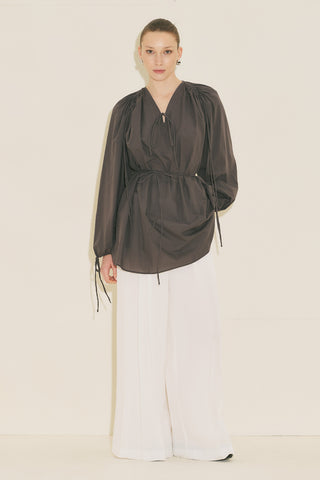 Tie Detail Tunic Brown