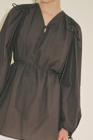 Tie Detail Tunic Brown
