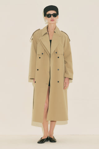 Malia Double Collar Trench Coat Sand