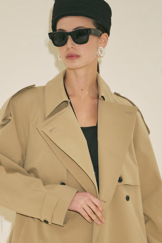 Malia Double Collar Trench Coat Sand