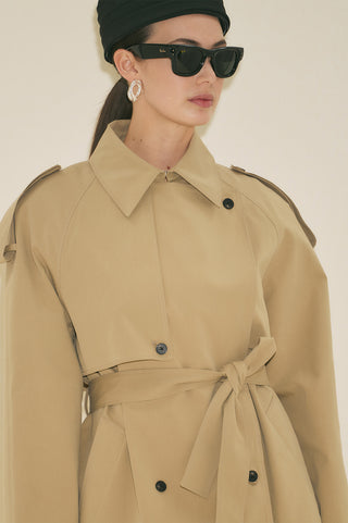 Malia Double Collar Trench Coat Sand
