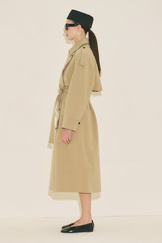 Malia Double Collar Trench Coat Sand