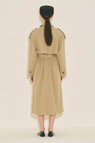 Malia Double Collar Trench Coat Sand
