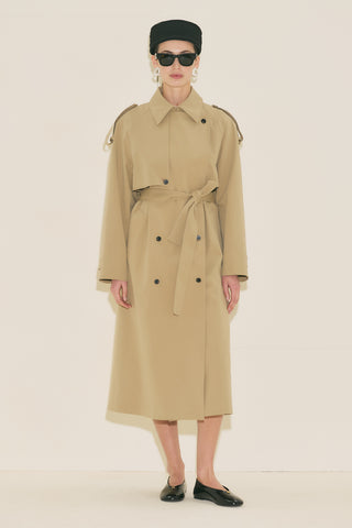 Malia Double Collar Trench Coat Sand