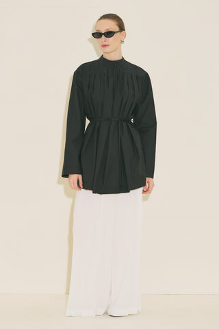 Pleated Tunic Black