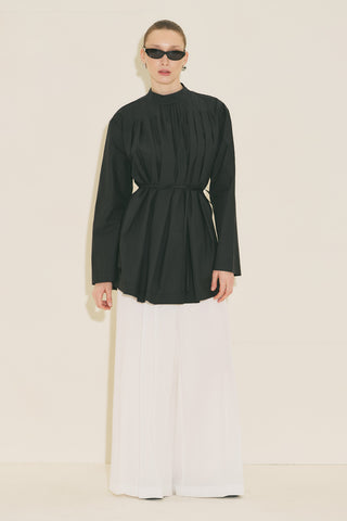 Pleated Tunic Black