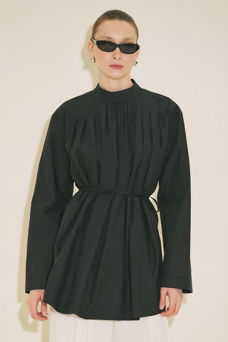 Pleated Tunic Black