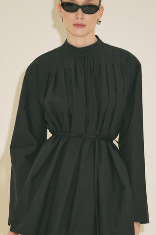 Pleated Tunic Black