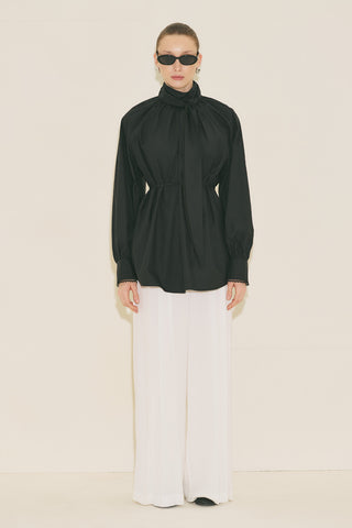 Tie Neck Blouse Black