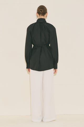 Tie Neck Blouse Black