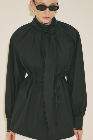 Tie Neck Blouse Black