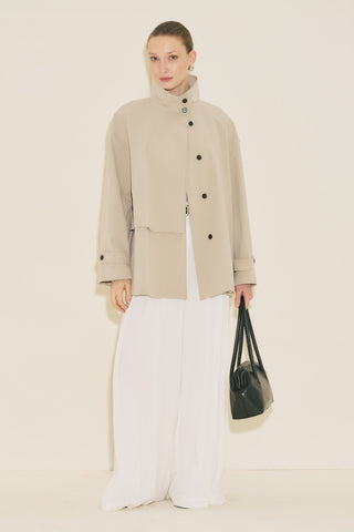 Ria Statement Trench Coat Stone