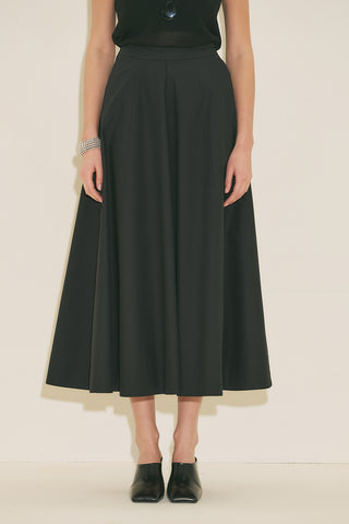 Panel Detail Flared Skirt Black