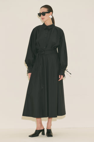 Panel Detail Flared Skirt Black