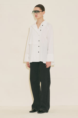 Milo Double Breasted Shirt Ecru