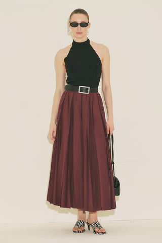 Zeya Panelled Skirt Burgundy