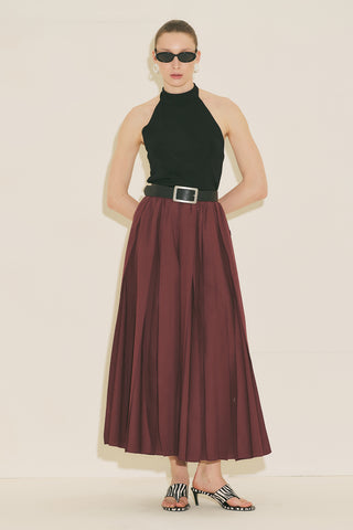 Zeya Panelled Skirt Burgundy