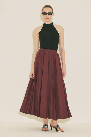 Zeya Panelled Skirt Burgundy
