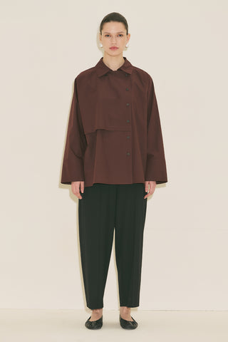 Milo Double Breasted Shirt Burgundy