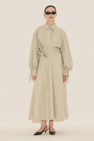 Labeca Tie Front Shirt Stone