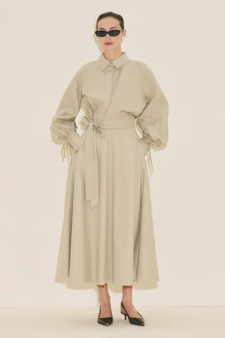 Labeca Tie Front Shirt Stone