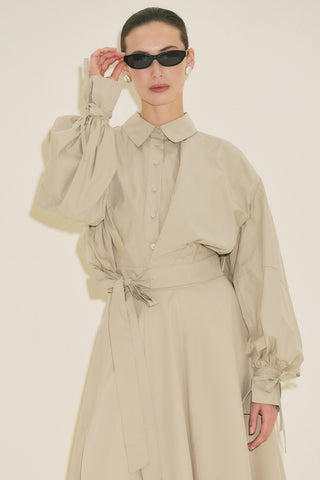 Labeca Tie Front Shirt Stone